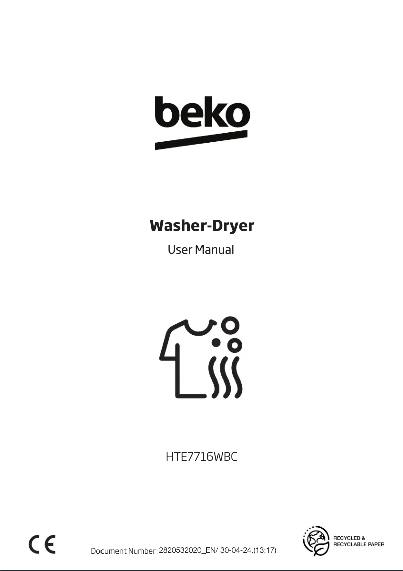 Page 1 de la notice Manuel utilisateur Beko HTE7716WBC