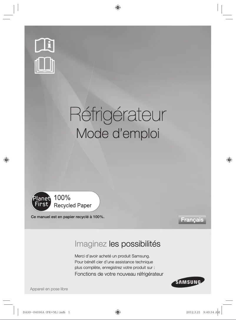 Page 1 de la notice Manuel utilisateur Samsung RS7568