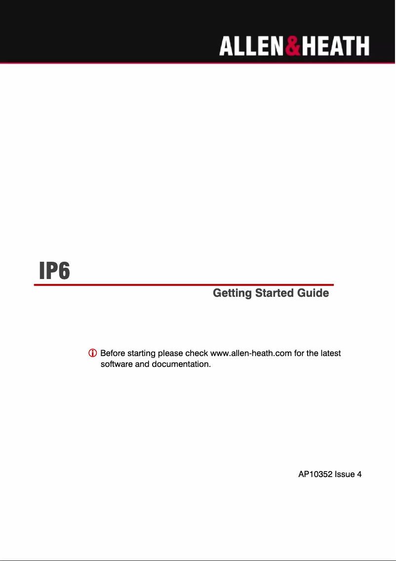 Page 1 de la notice Manuel utilisateur Allen & Heath IP6