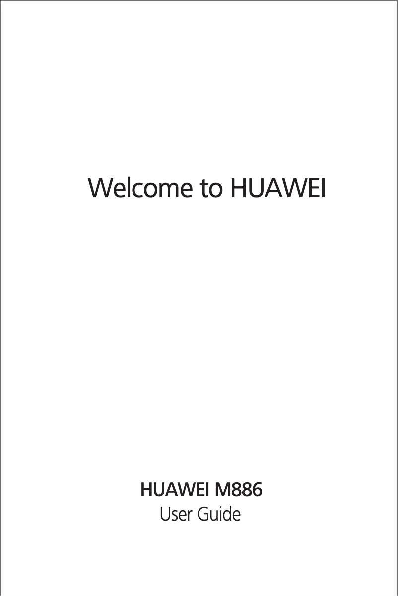 Page 1 de la notice Manuel utilisateur Huawei M886