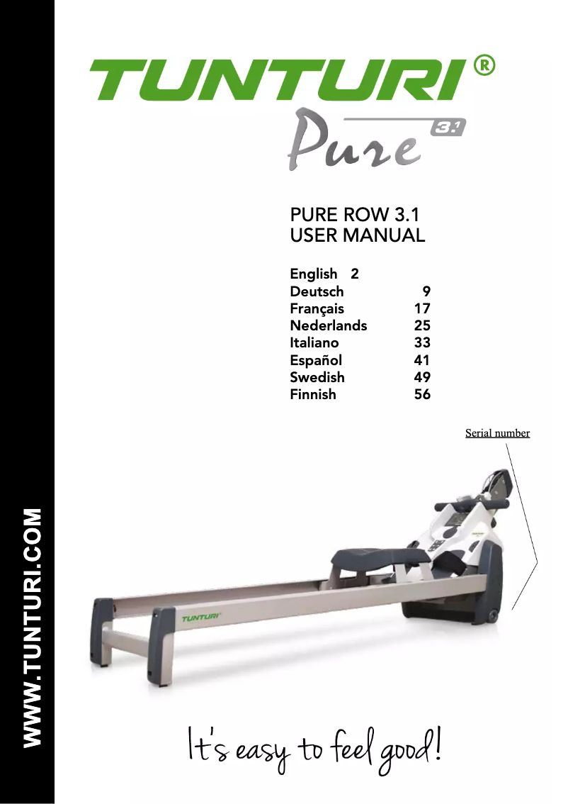 Image de la première page du manuel de l'appareil Row 3.1