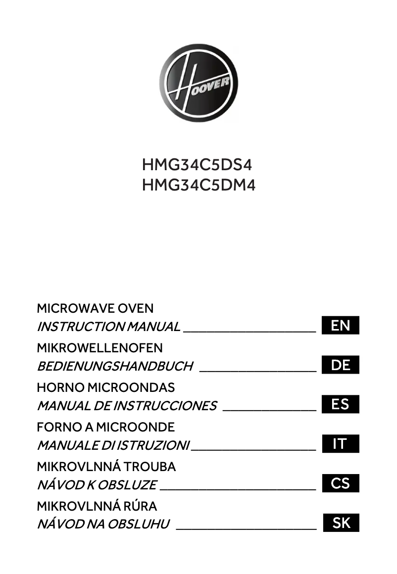 Página 1 del manual Manual de usuario Hoover HMG34C5DM4