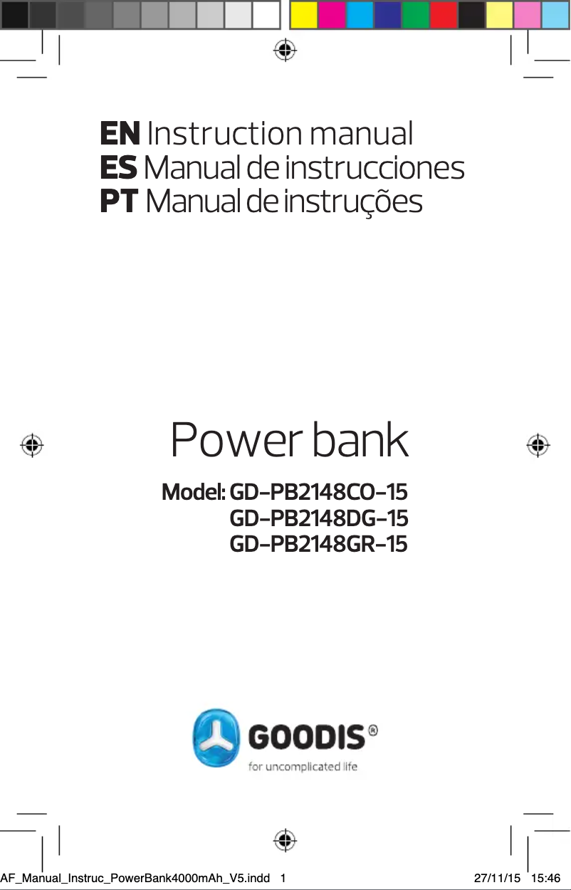 Page 1 de la notice Manuel utilisateur Goodis GD-PB2148