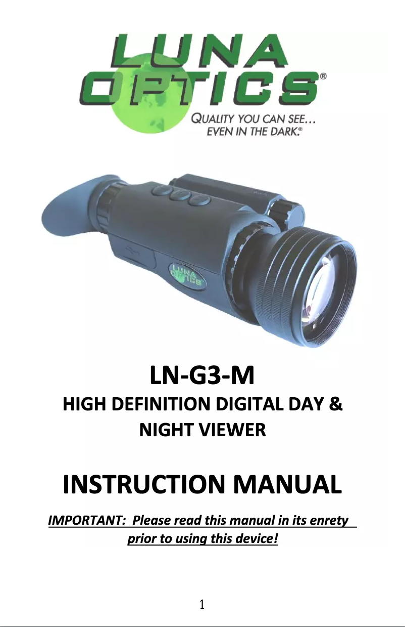 Image de la première page du manuel de l'appareil LN-G3-M