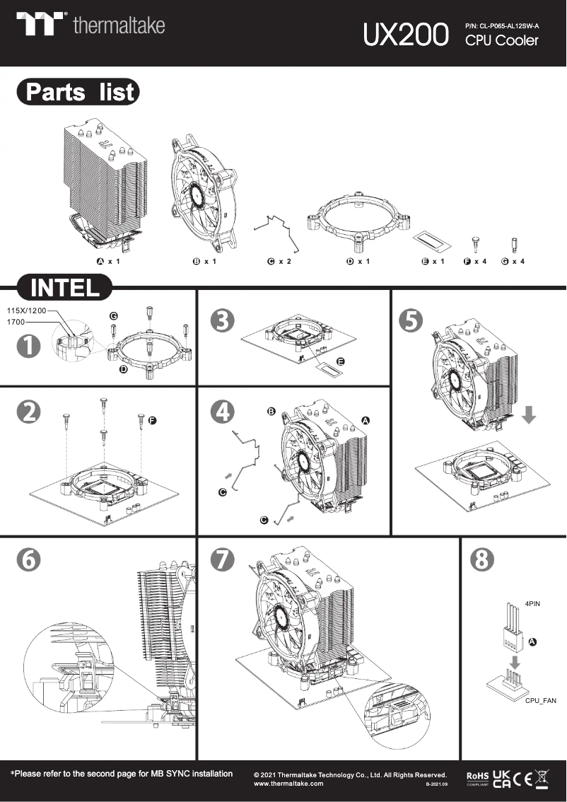Page n°1 - Manuel utilisateur Thermaltake UX200