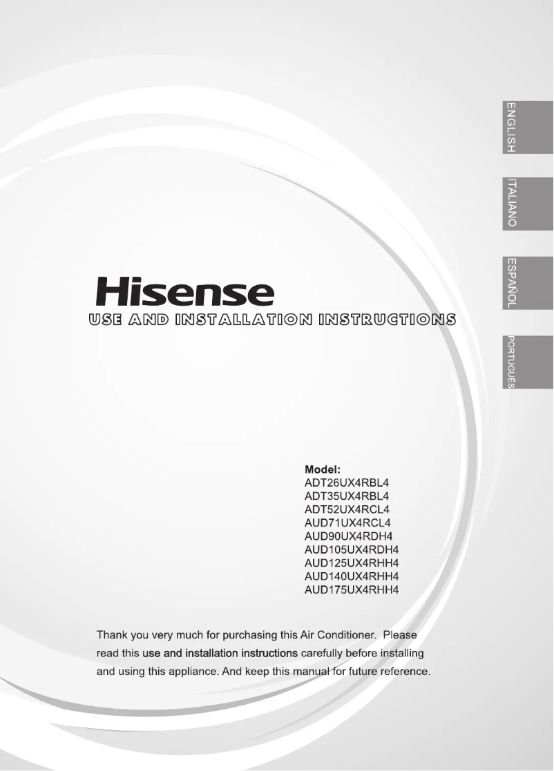 Page n°1 - Manuel utilisateur Hisense ADT35UX4RSBL4
