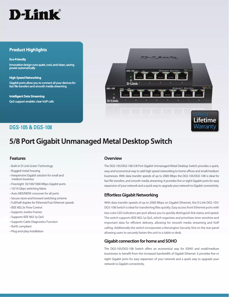 Image de la première page du manuel de l'appareil DGS-105