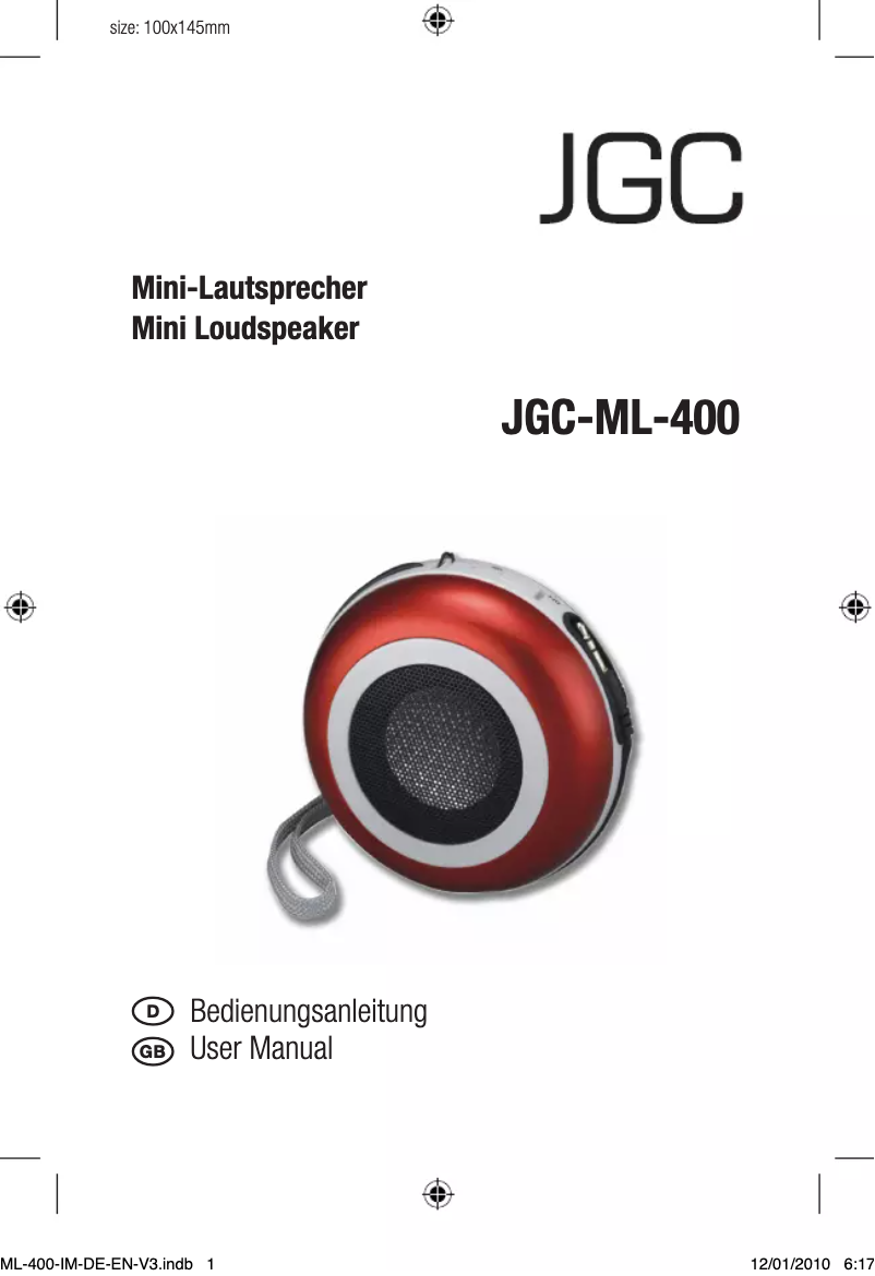 Image de la première page du manuel de l'appareil ML-400
