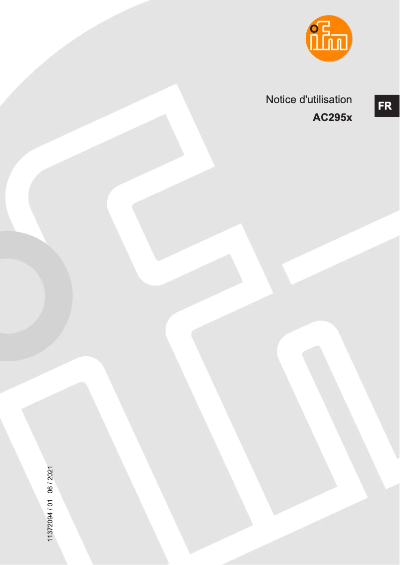 Page n°1 - Manuel utilisateur IFM AC2950
