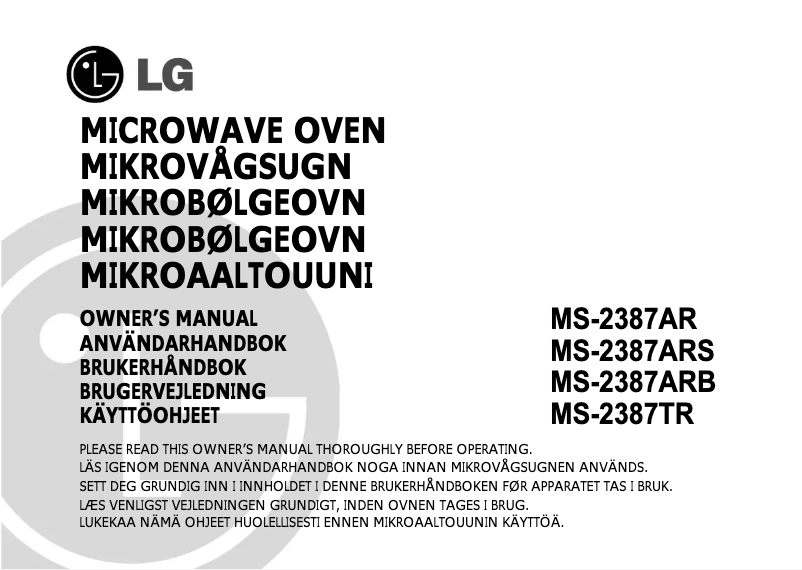 Page 1 de la notice Manuel utilisateur LG MS-2387TR