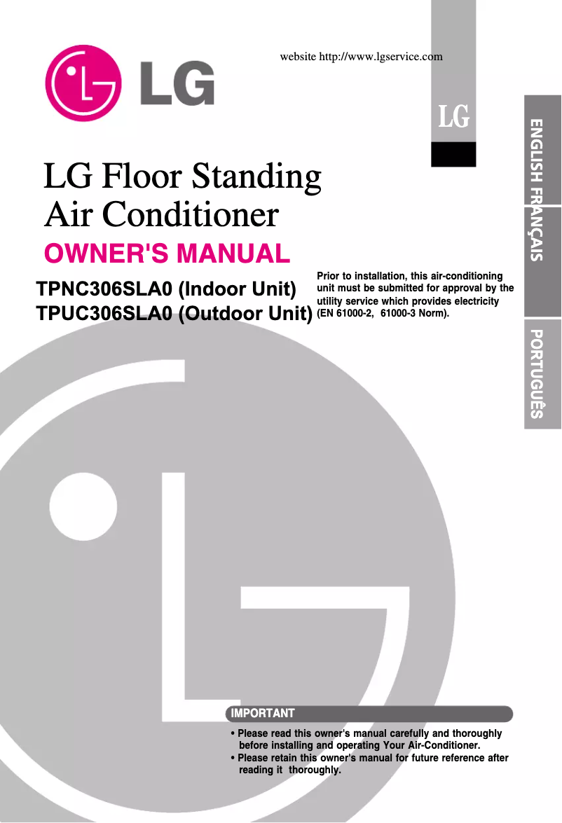 Page 1 of the manual User Manual LG TPNC306SLA0