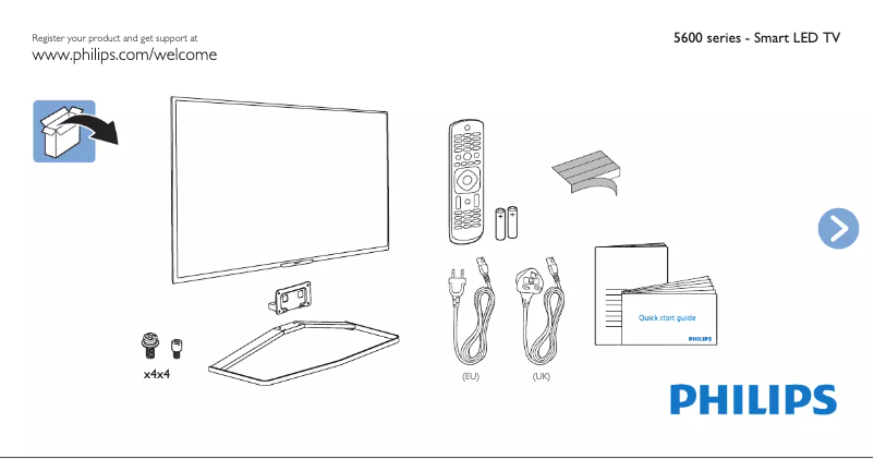 Página 1 del manual Guía de inicio rápido Philips 55PFT5609