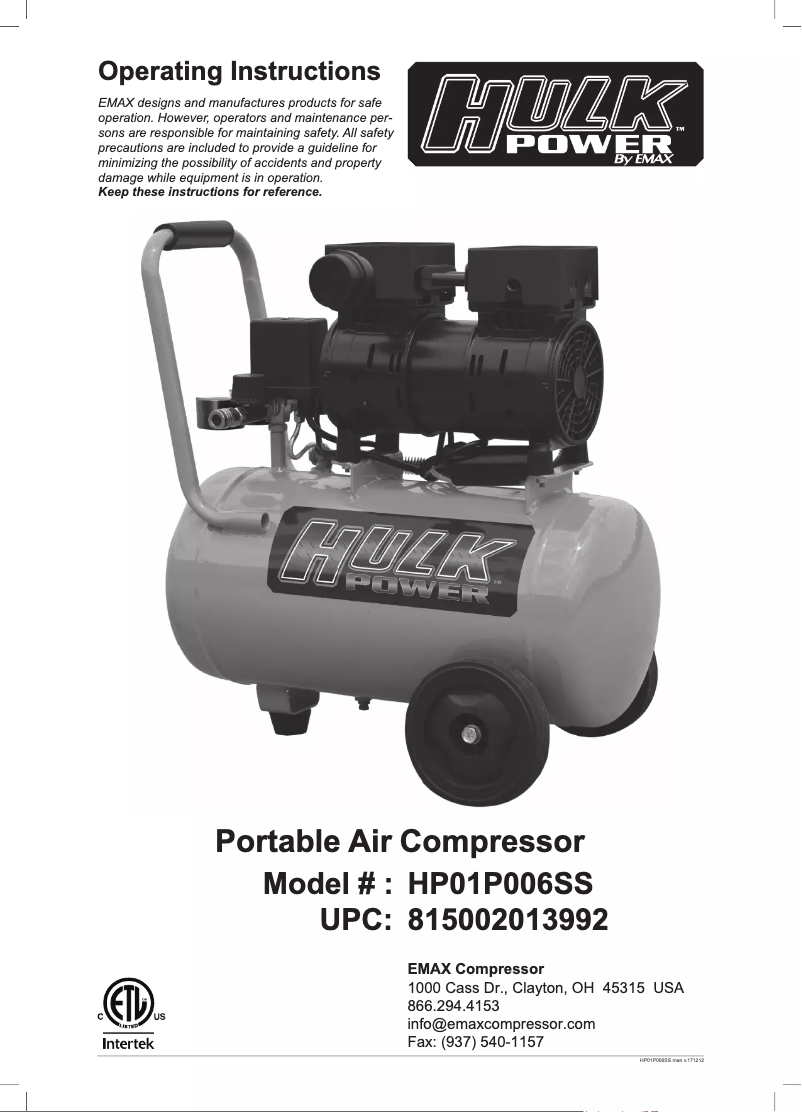 Página 1 del manual Manual de usuario Hulk Power HP01P006SS