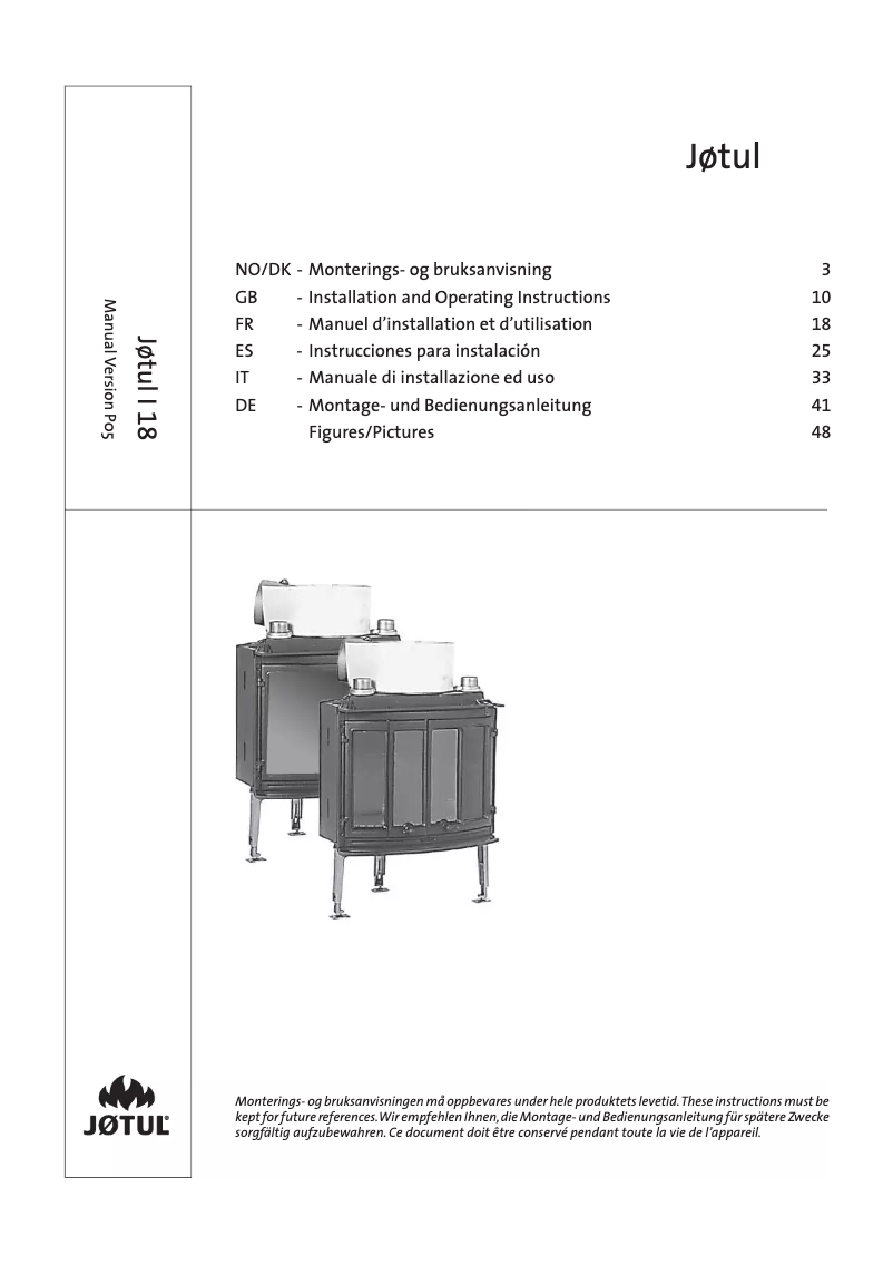 Page n°1 - Manuel utilisateur Jøtul I 18