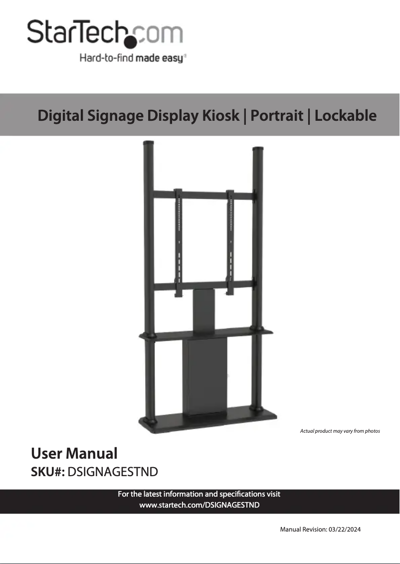 Image de la première page du manuel de l'appareil DSIGNAGESTND