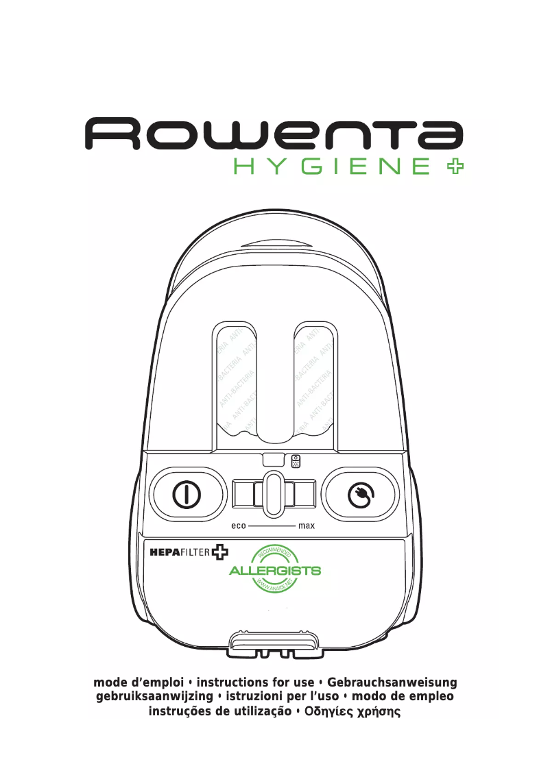 Página 1 del manual Manual de usuario Rowenta Hygiene+ R0602101