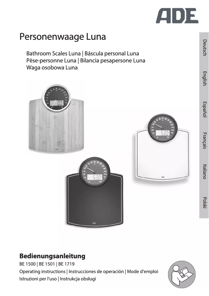 Page 1 de la notice Manuel utilisateur ADE Luna BE 1719