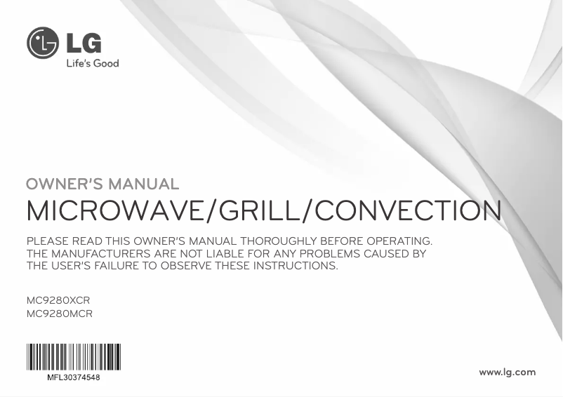 Image de la première page du manuel de l'appareil MC9280XCR