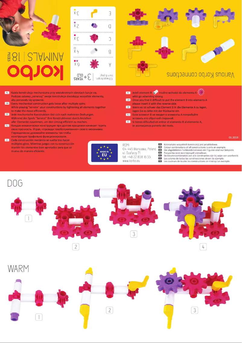 Page n°1 - Manuel utilisateur Korbo Animals 18