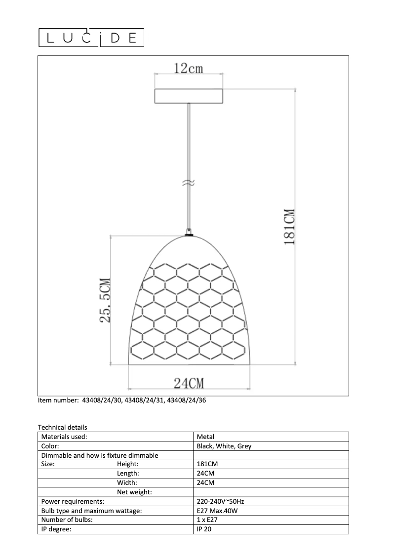 Image de la première page du manuel de l'appareil Galla 43408/24/30