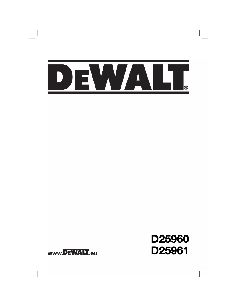 Page 1 de la notice Manuel utilisateur DeWalt D25960K