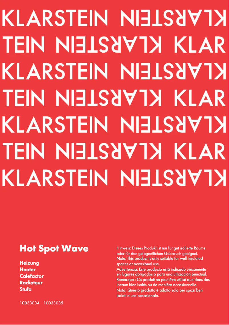 Image de la première page du manuel de l'appareil Hot Spot Wave