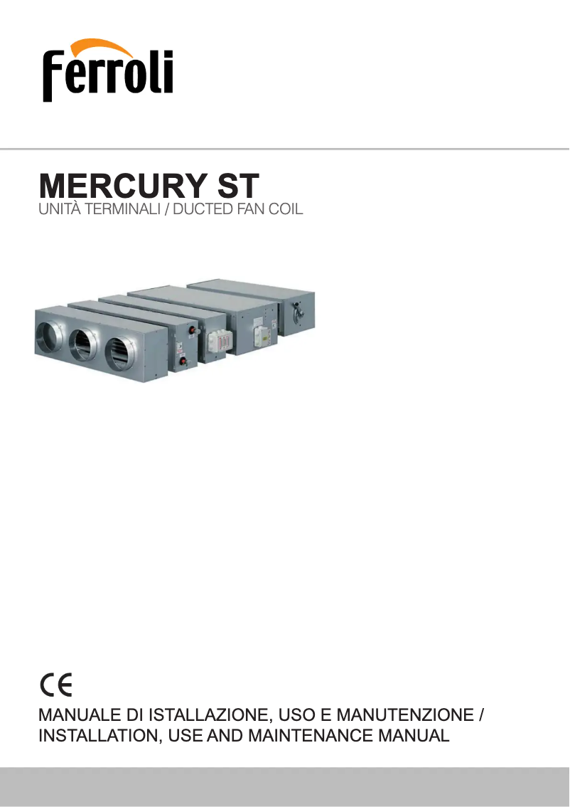 Page n°1 - Manuel utilisateur Ferroli Mercury ST