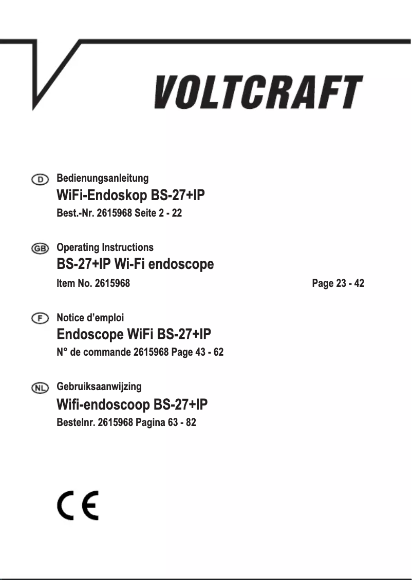 Page n°1 - Manuel utilisateur Voltcraft BS-27+IP