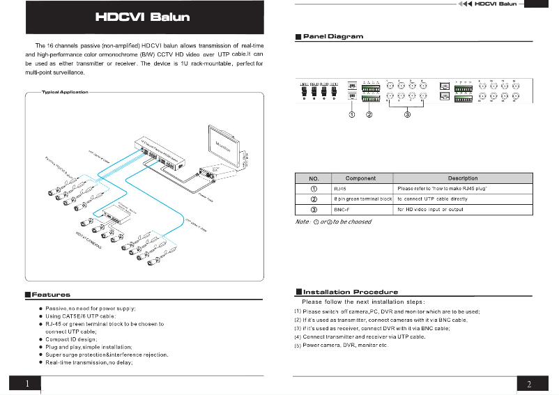 Page 1 de la notice Manuel utilisateur Dahua Technology PFM809-4MP