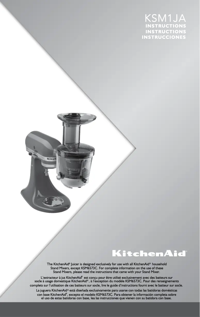 Page n°1 - Manuel utilisateur KitchenAid 5KVJ0111