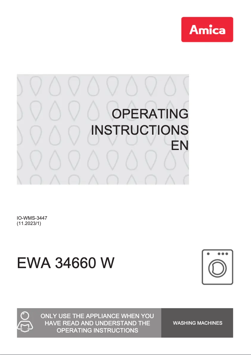 Page 1 de la notice Manuel utilisateur Amica EWA 34660 W