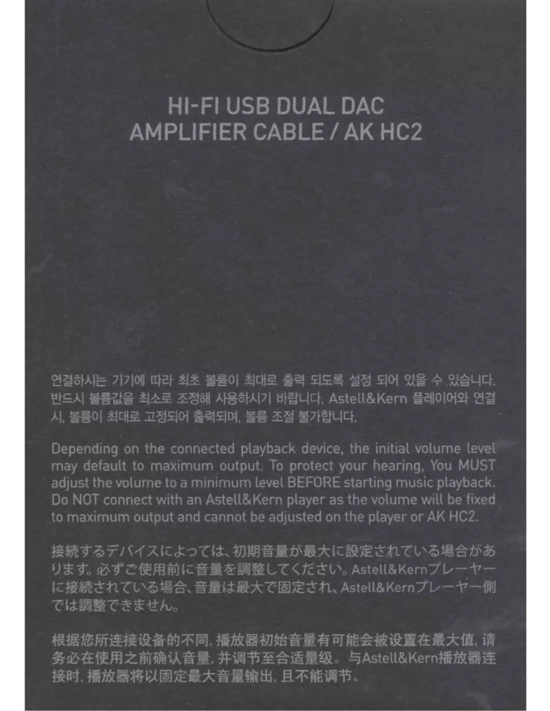 Page 1 de la notice Mode d'emploi Astell&Kern HC2