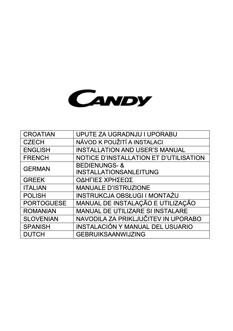 Page 1 de la notice Manuel utilisateur Candy CMB955X