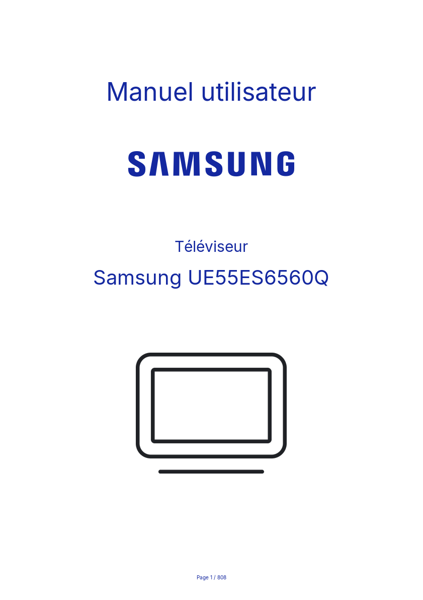 Image de la première page du manuel de l'appareil UE55ES6560Q