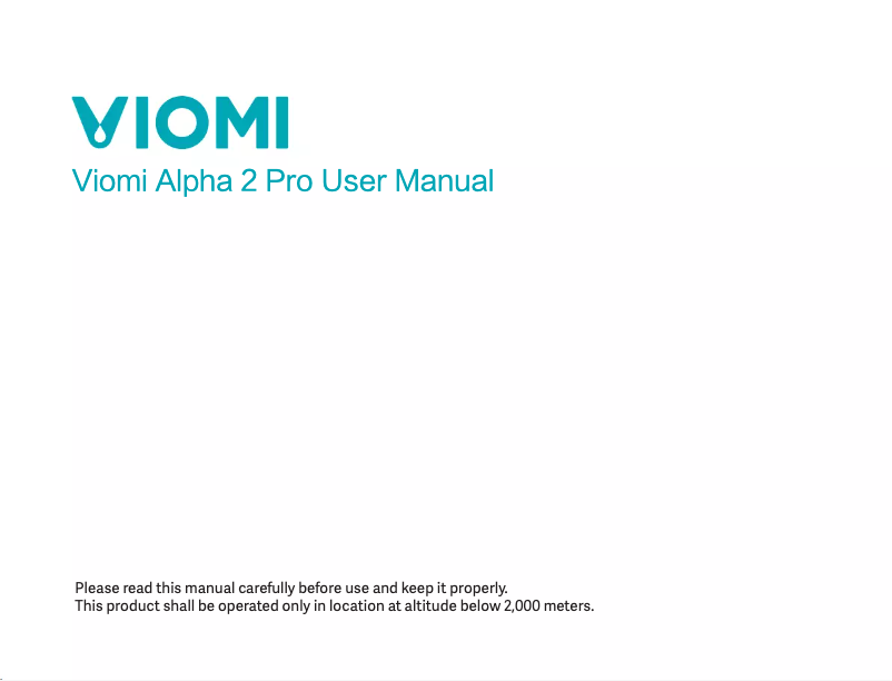Page n°1 - Manuel utilisateur Viomi Alpha 2 Pro