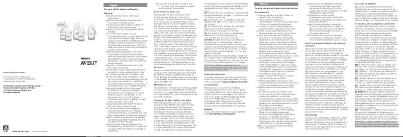 Image de la première page du manuel de l'appareil AVENT SCF814