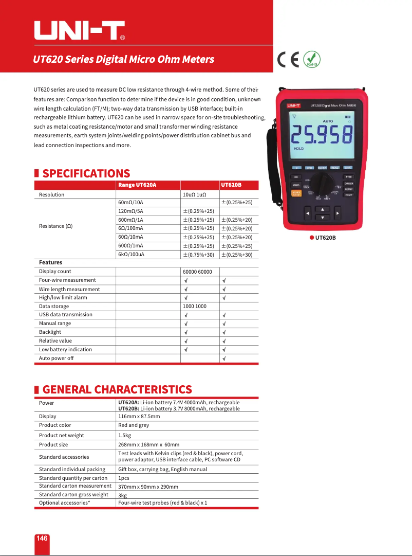 Image de la première page du manuel de l'appareil UT620B