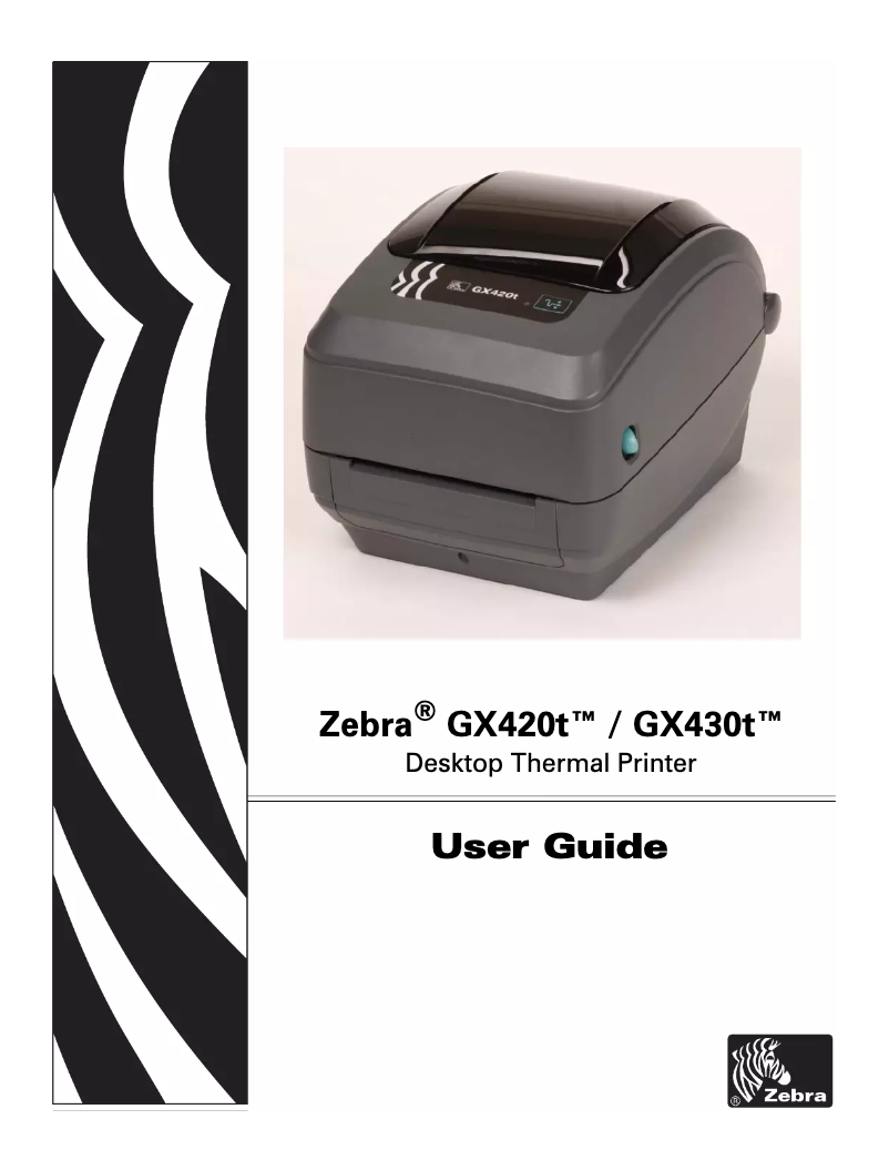 Page 1 of the manual User Manual Zebra GX420t