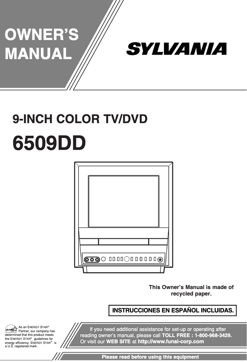 Page n°1 - Manuel utilisateur Sylvania 6509DD