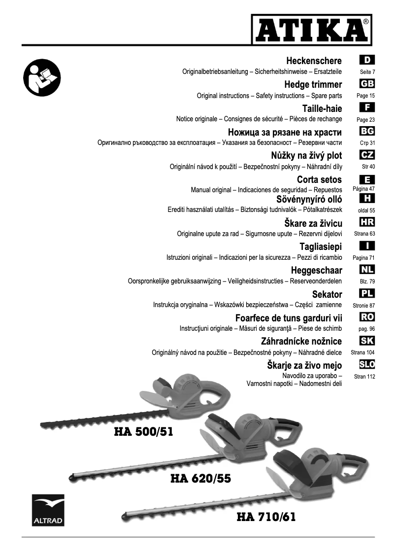 Page 1 de la notice Manuel utilisateur ATIKA HA 710/61