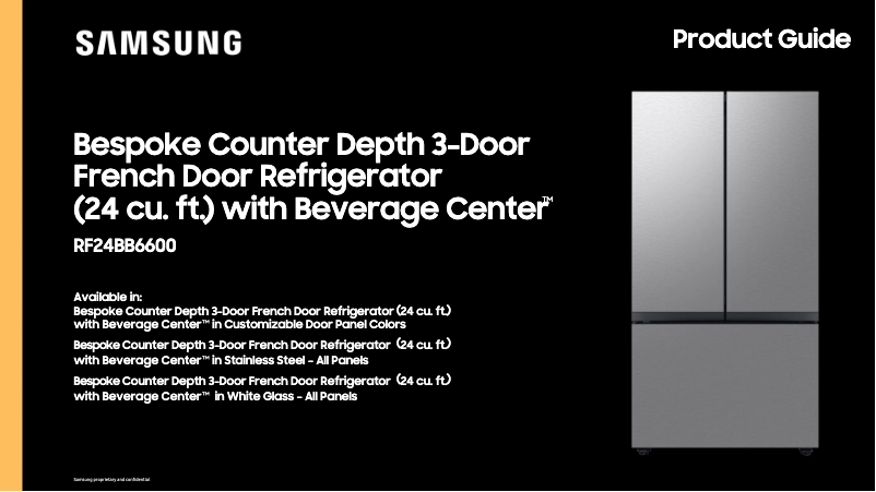 Page 1 de la notice Fiche technique Samsung RF24BB6600AP