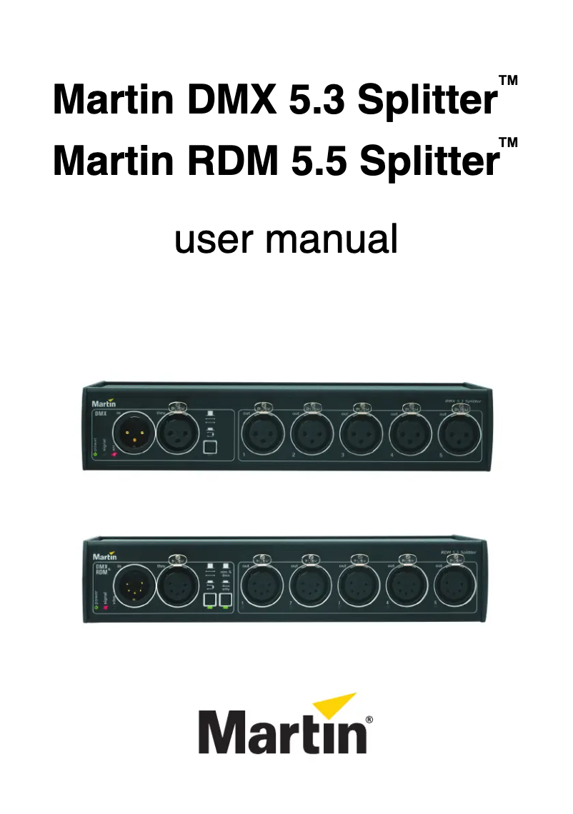 Page 1 de la notice Manuel utilisateur Martin DMX 5.3 Splitter