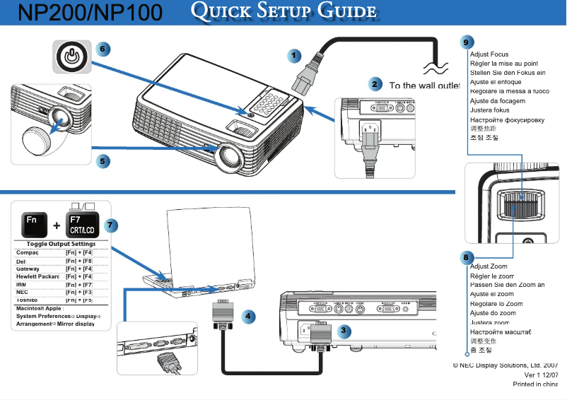Image de la première page du manuel de l'appareil NP200A