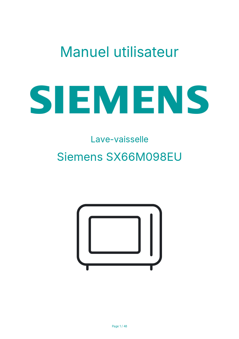 Page n°1 - Manuel utilisateur Siemens SX66M098EU