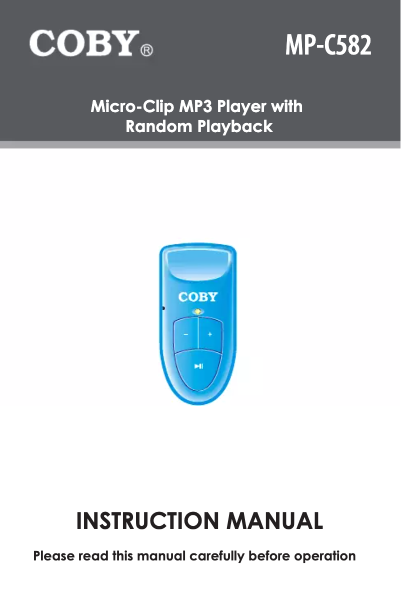 Página 1 del manual Manual de usuario Coby MP-C582