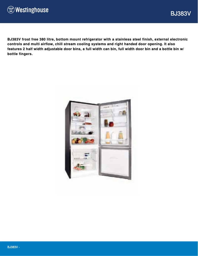 Image de la première page du manuel de l'appareil BJ383V