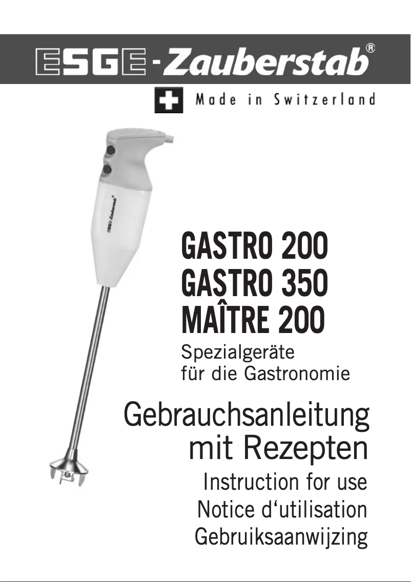 Página 1 del manual Manual de usuario Unold G 200 Gastro