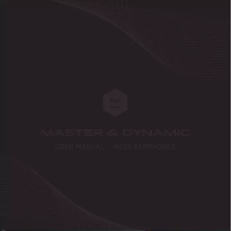 Page n°1 - Manuel utilisateur Master & Dynamic ME05