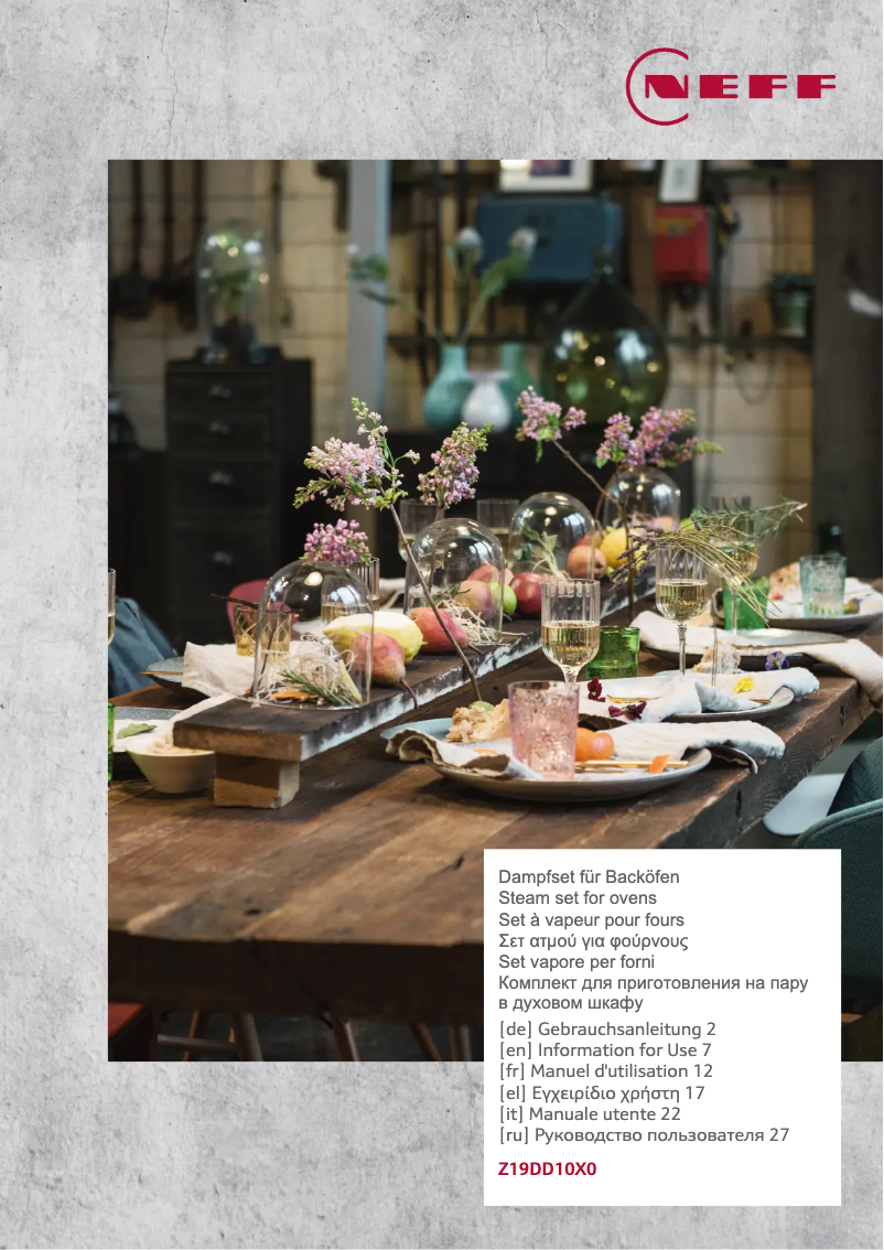 Page 1 de la notice Manuel utilisateur Neff Z19DD10X0