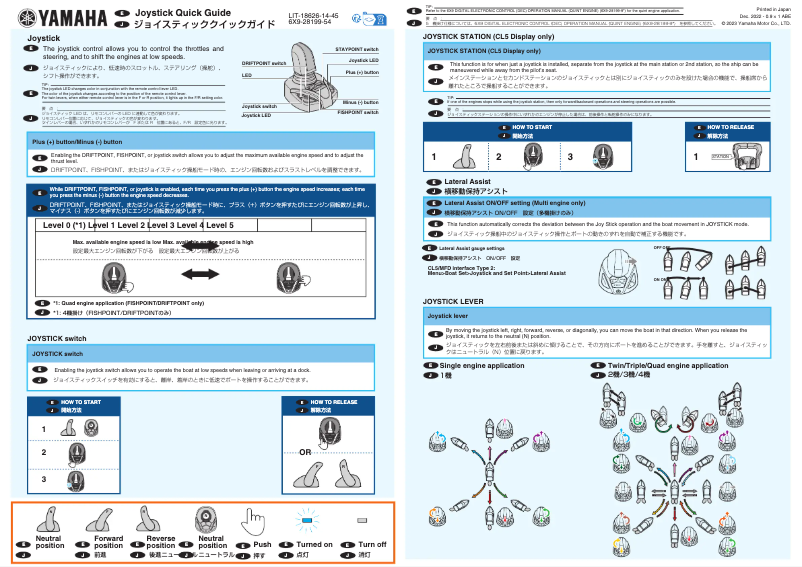 Page n°1 - Manuel utilisateur Yamaha JOYSTICK (2023)